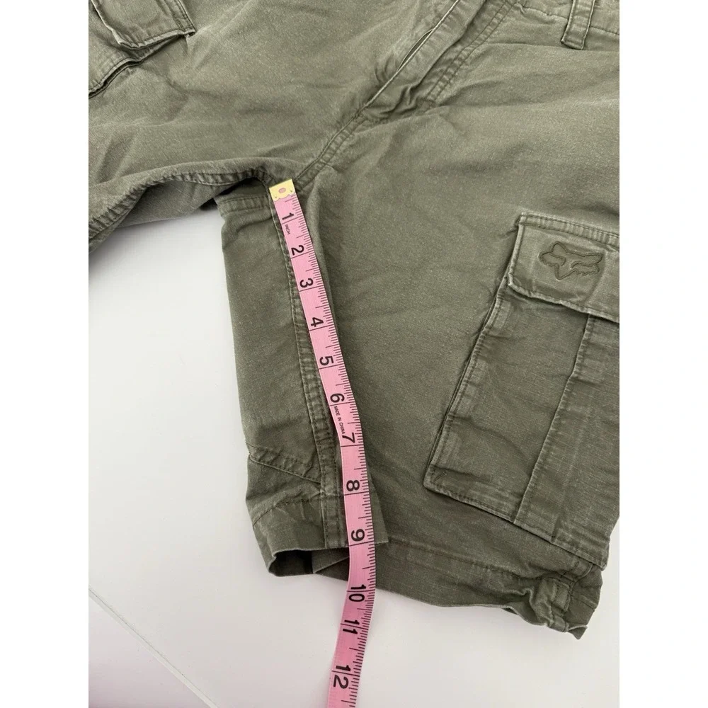 Fox Racing Men's Cargo Shorts Size 29 Green Cotton Casual Outdoor Motocross